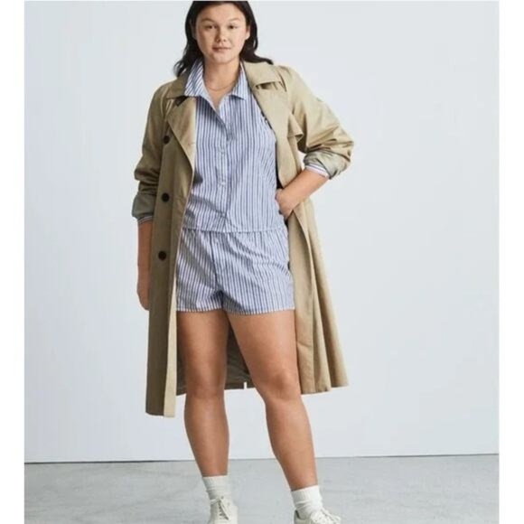 Everlane Tops - EVERLANE Ethically Made Boxy Cropped 100% Cotton Striped PJ Top Size Small NWT